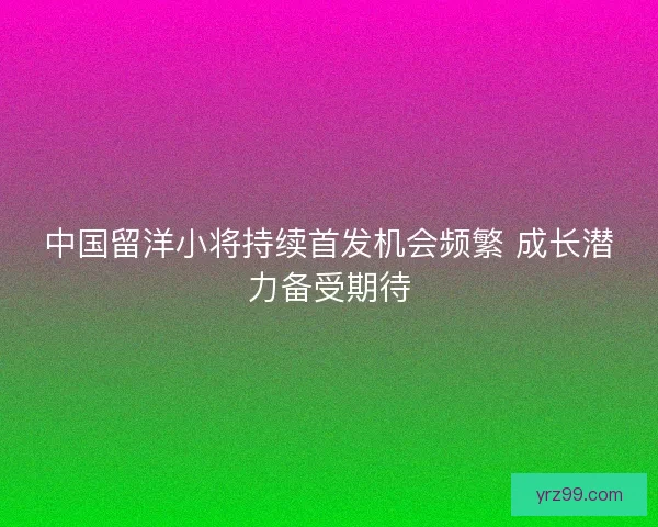 中国留洋小将持续首发机会频繁 成长潜力备受期待